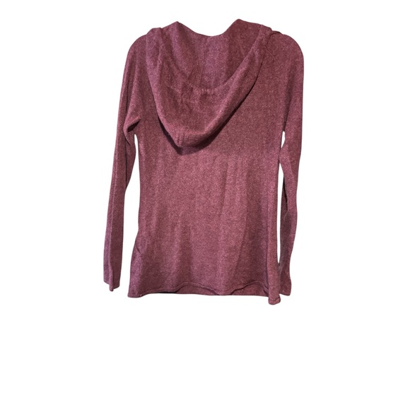 Athleta Hatha 2 Cashmere Sweater Hoodie Cherry Heather L - Picture 2 of 5